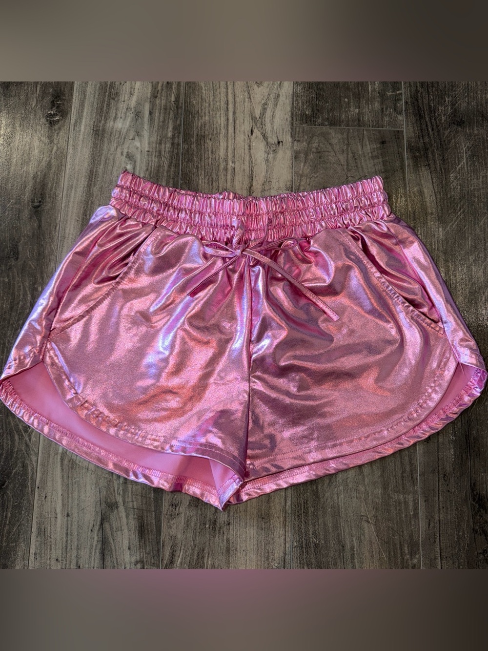 Metallic Pink Women's Athletic Shorts
